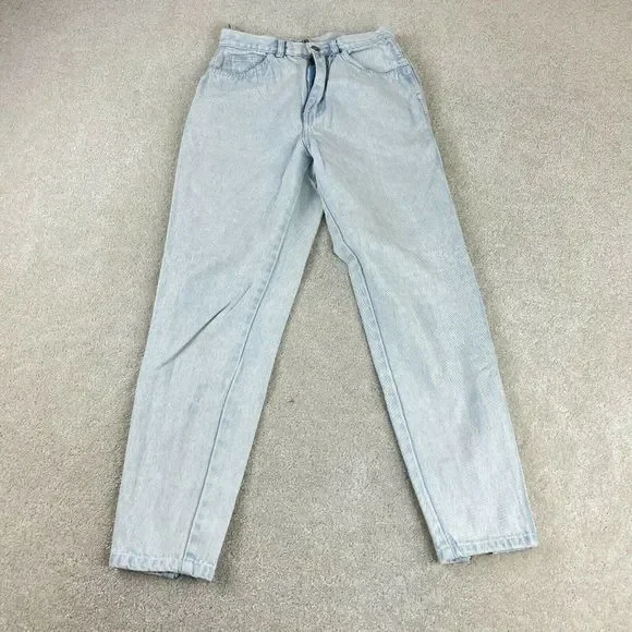 Vtg 80s Stefano Jeans Womens 8 Acid WashTapered Leg High Rise Zipper Cuff* - Picture 1 of 10